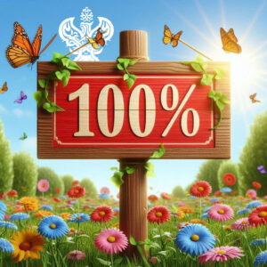 100% sign