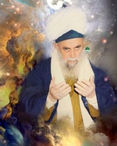 MSN - Sultanul Awliya Mawlana Shaykh Nazim (Q) Dua Space Jubba Ring White Turban Full Sunnah Logo