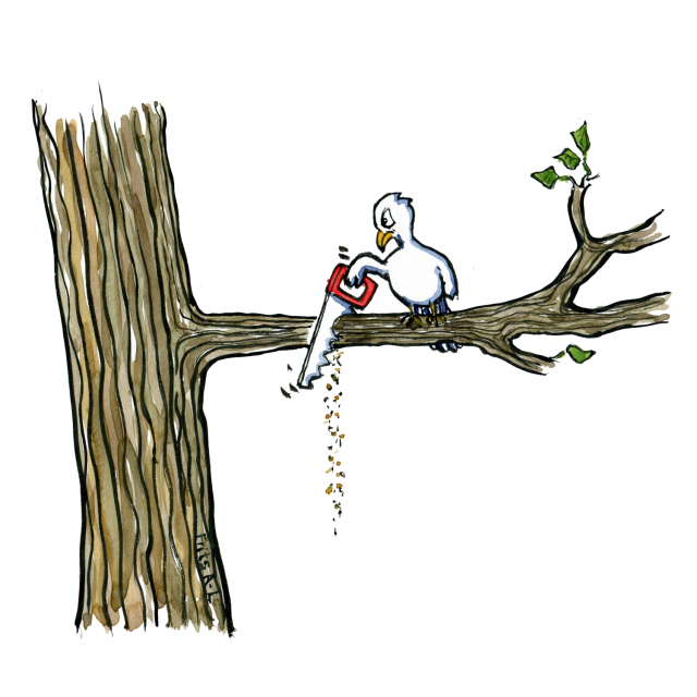 Bird Soul Cutting Tree Sitting Branch Breaking Oath Bayat Allegiance