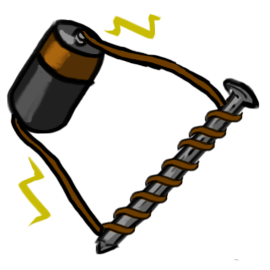 Electromagnetism-battery charging nail with coil