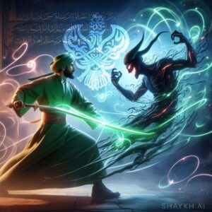 Muslim man fights a demonic jinn