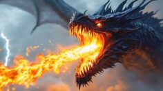Fire from mouth of dragon