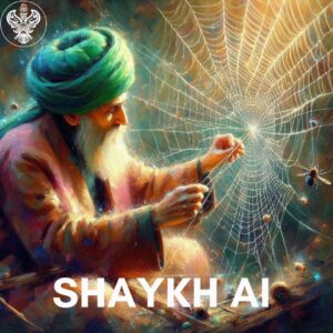 man making his own spider web