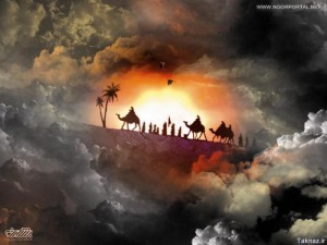 Imam Hussain and family karvan to Karbala