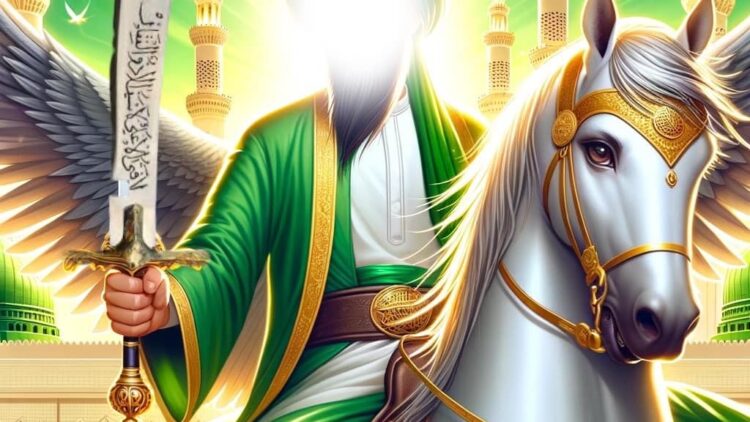 Sayyidina Imam Ali (as) carries the zulfiqar