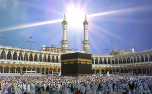 Kabah - sun shining on it - old