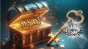 Treasure box with key written with Kalima