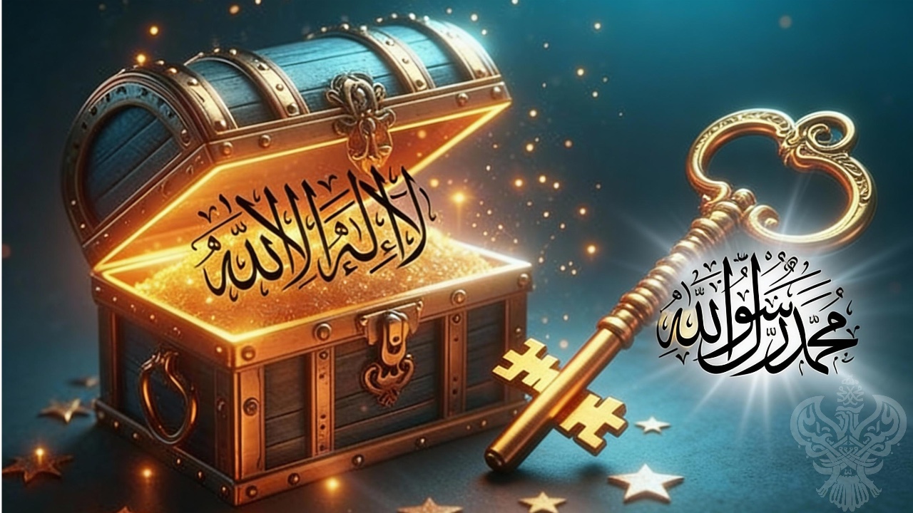 Treasure box with key written with Kalima