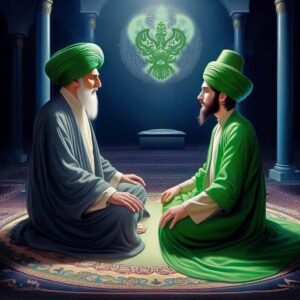 Mureed is making Muraqaba and Meditation with his shaykh