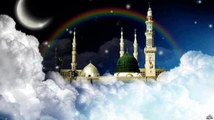 Madina e Sharif on top of clouds