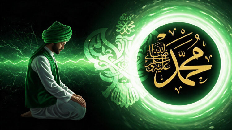 Man meditating in Muhammadan light