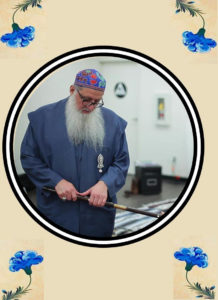 Mawlana Shaykh Nurjan bayah with cane