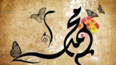 Muhammad PBUH 4 Butterflies Calligraphy Feature