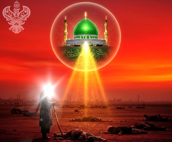 Madina Sharif sending light upon battle field at Karbala in Muharram