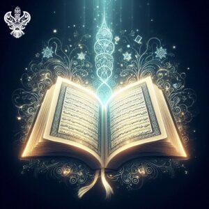 Holy Qur'an emitting heavenly light