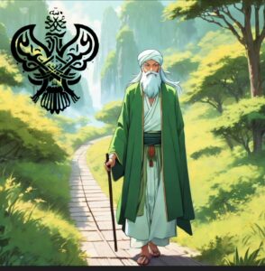 Sufi man walking on spiritual path alone