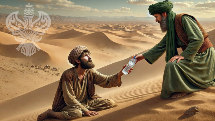 Sufi giving water to man