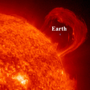 Sun`s size compared to Earth