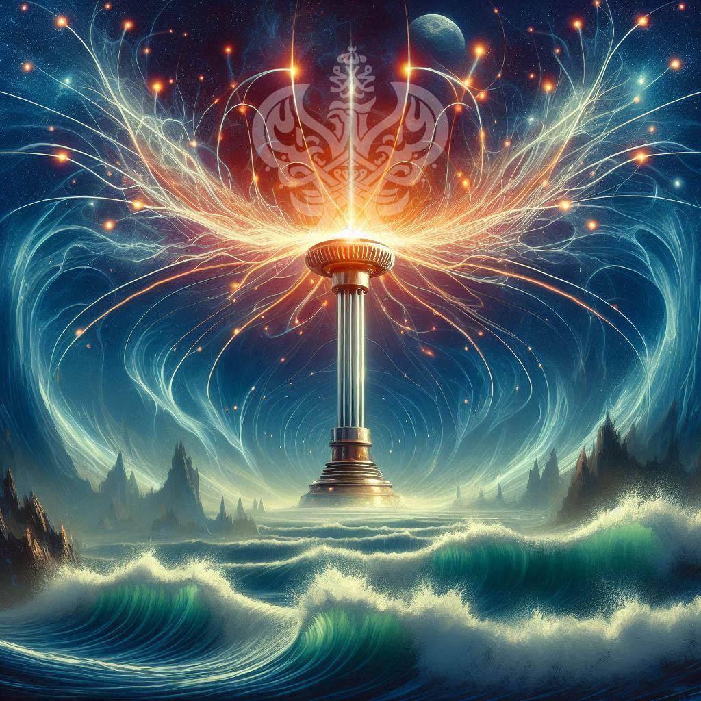 Tesla's coil above the ocean of power