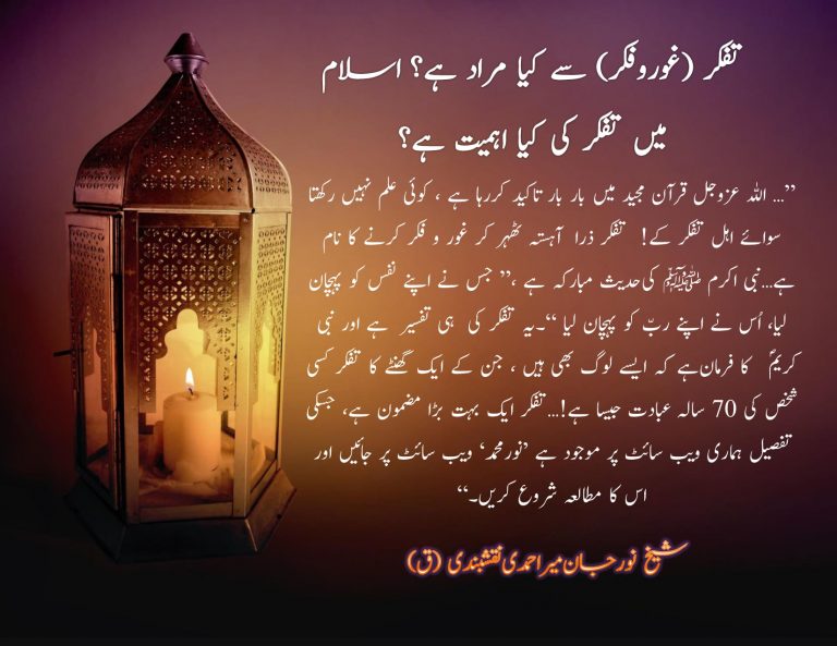 Urdu Q1 What does tafakkur mean? What is the importance of tafakkur