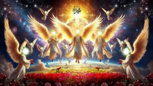 Angels descend from Heaven and bring command to creation