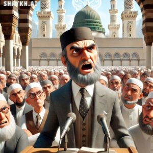 angry imam yells when he speaks to people