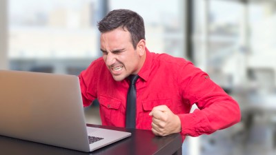 angry man on laptop