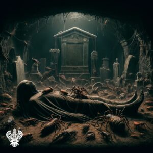 Bad characters manifest as creatures in the grave