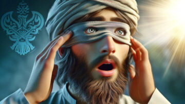 blindfold man seeing light, jealousy