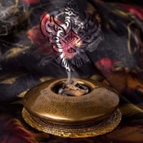 Burning sticks release fragrance