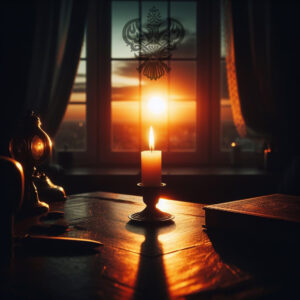 candlelight-burning-sun-background, shaykhAI