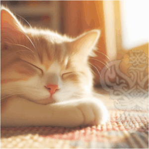 Cat tired after catching unseen beings all night
