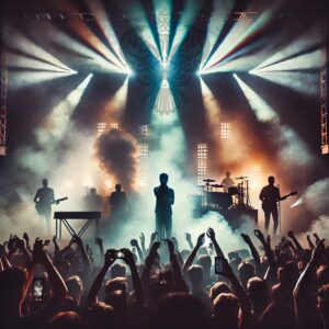 Fans cheering at concert