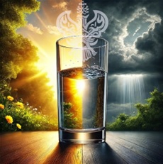 Perception of cup being half full or half empty