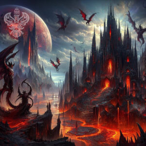 Castle of evil in demonic kingdom