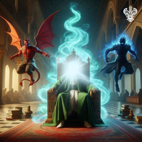 Shaitan, ego beside throne of soul