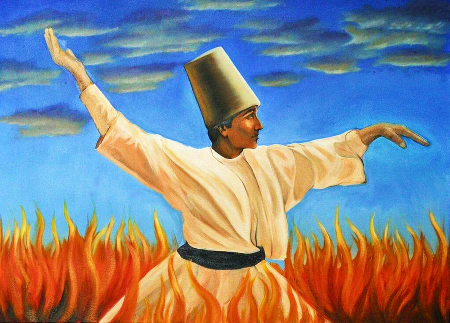 dervish on fire-sufi dervish,whirling,fire of ishq