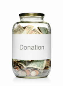 donation jar of money
