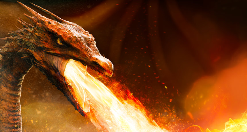 dragon breathing fire