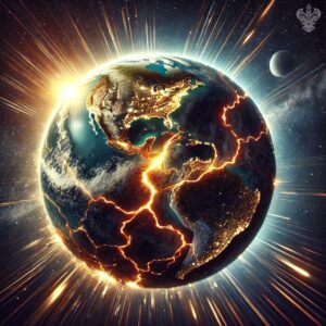 Earthquake splittng globe