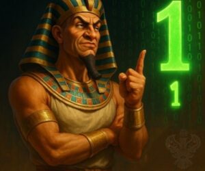 Fir'aun holding up one finger