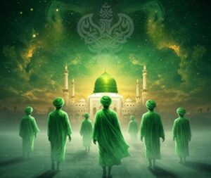 Followers moving towards Madina Sharif