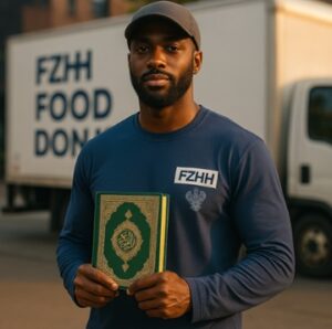 FZHH man holding Holy Qur'an
