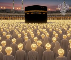Glowing crowd surrounds Kabah