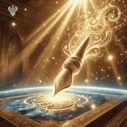 Gold majestic pen writing
