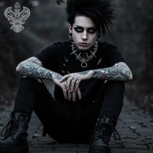 Gothic teen boy