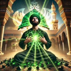 Green light blast shattering man's chest