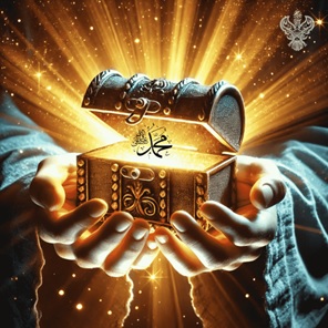 Hands holding Muhammadan treasure box