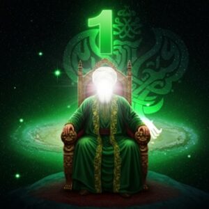 Heavenly man sitting on throne under ONE