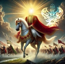 Imam Mahdi (as) riding on horseback